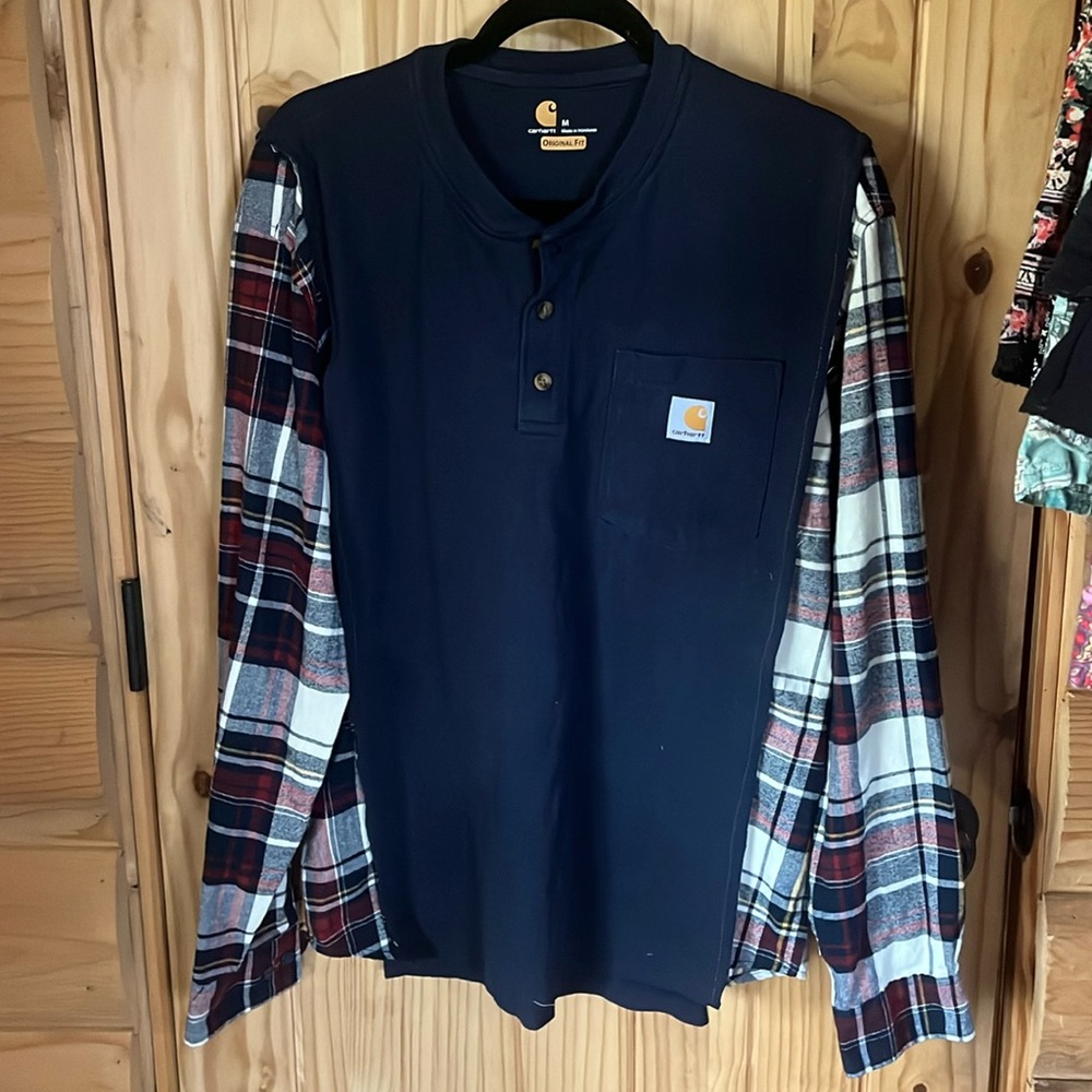 Upcycled Carhartt Blue Flannel